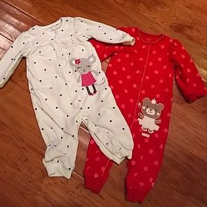 2 Carter's 12 mo. sleepers